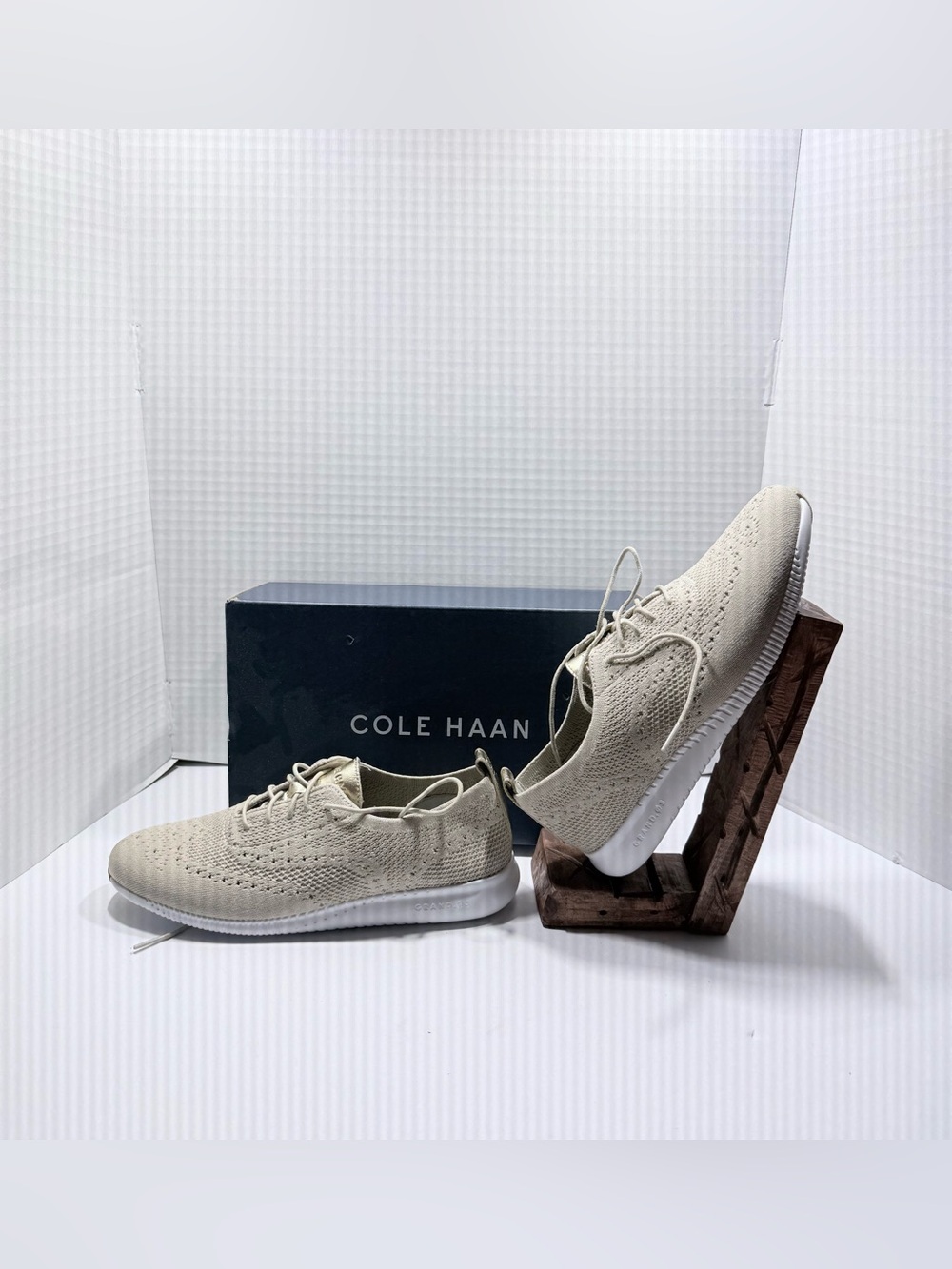 COLE HAAN 2.ZeroGrant STCHLTE Oxford Shoes Rye Knit W11154 Women’s 9.5B New